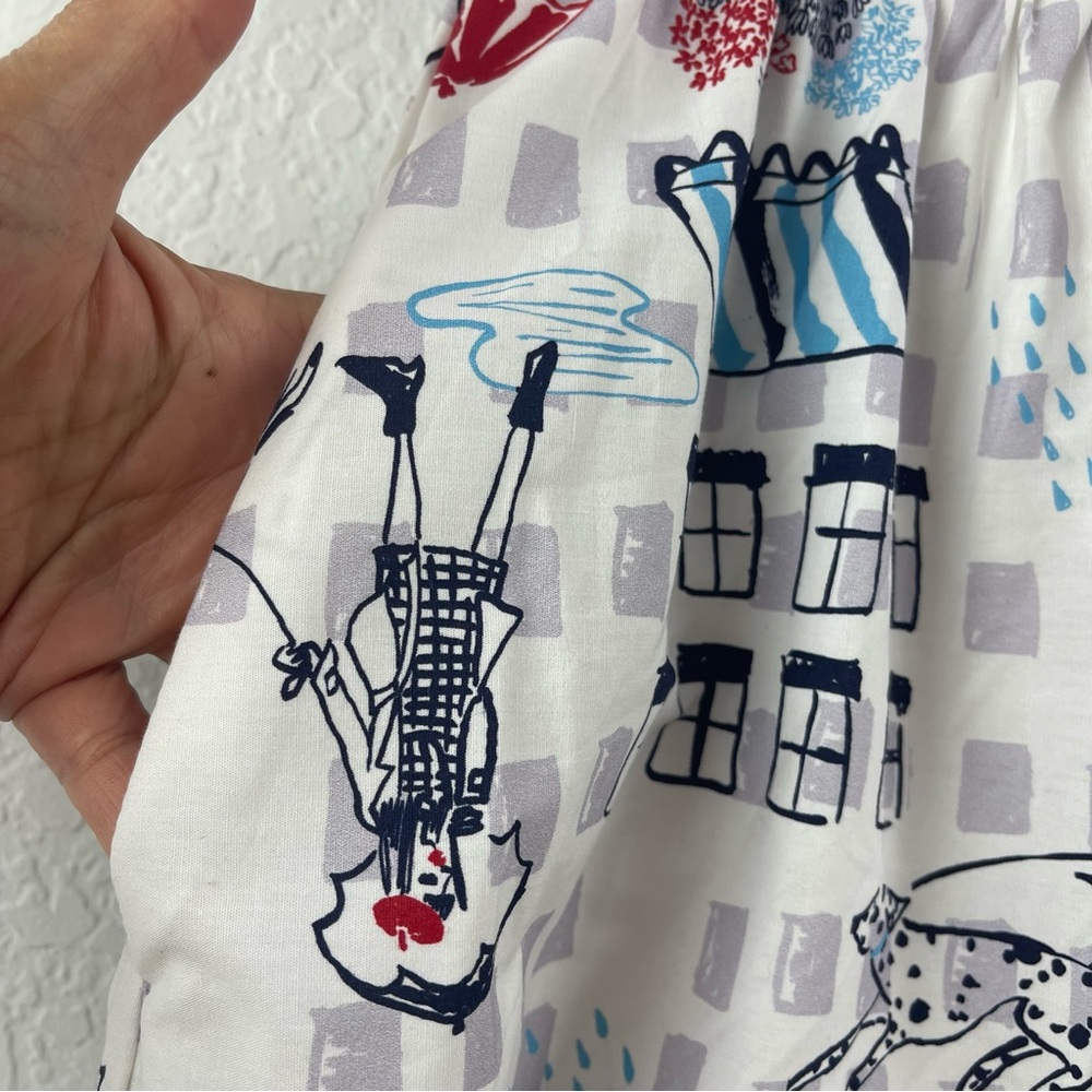 ModCloth Dog Umbrella Graphic City Skirt Sz M - Picture 7 of 11